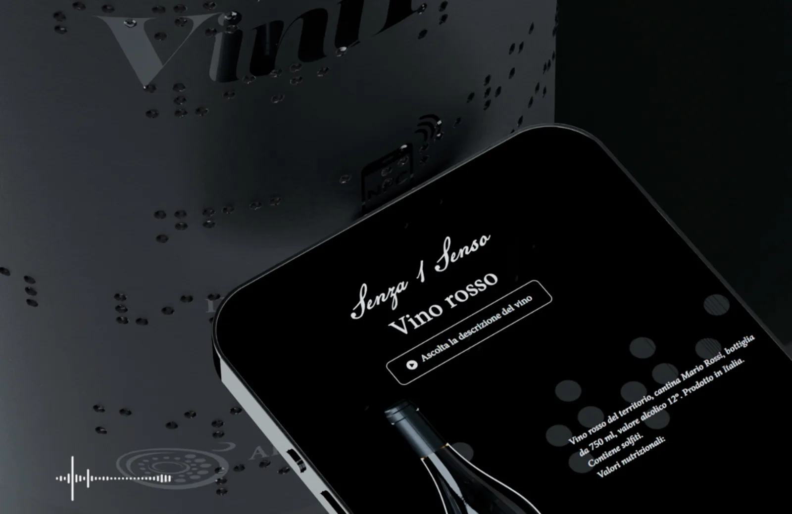 tecnologia NFC applicata a design etichetta di vino