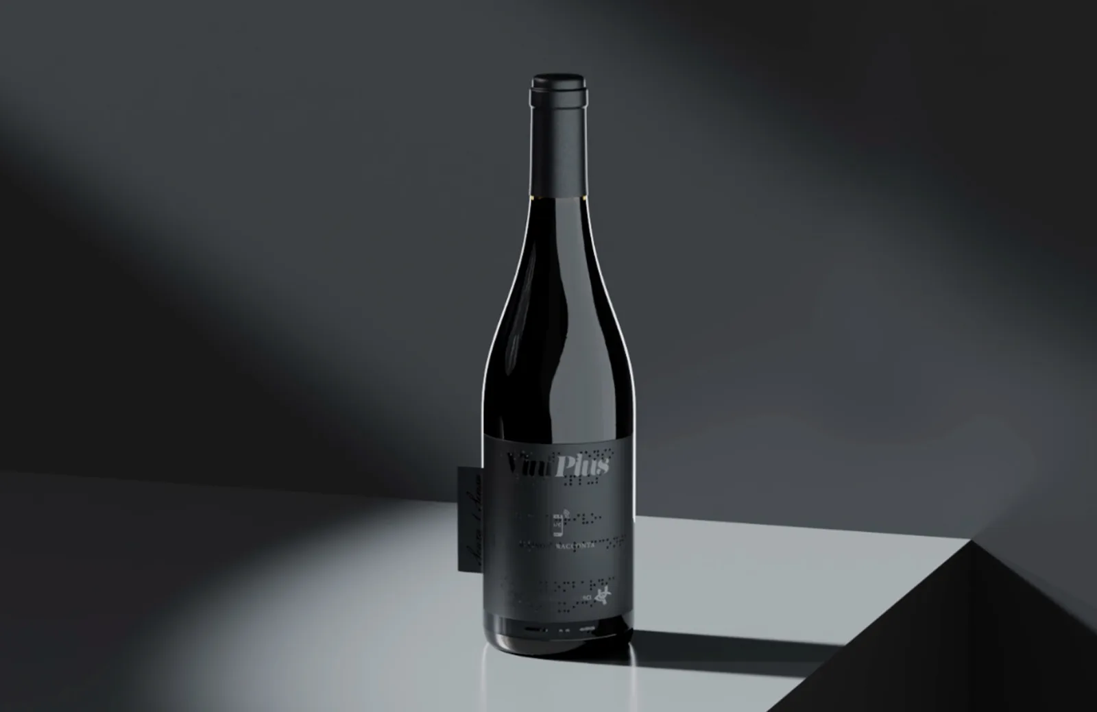 Design di un'etichetta per vino con rilievo braille e NFC