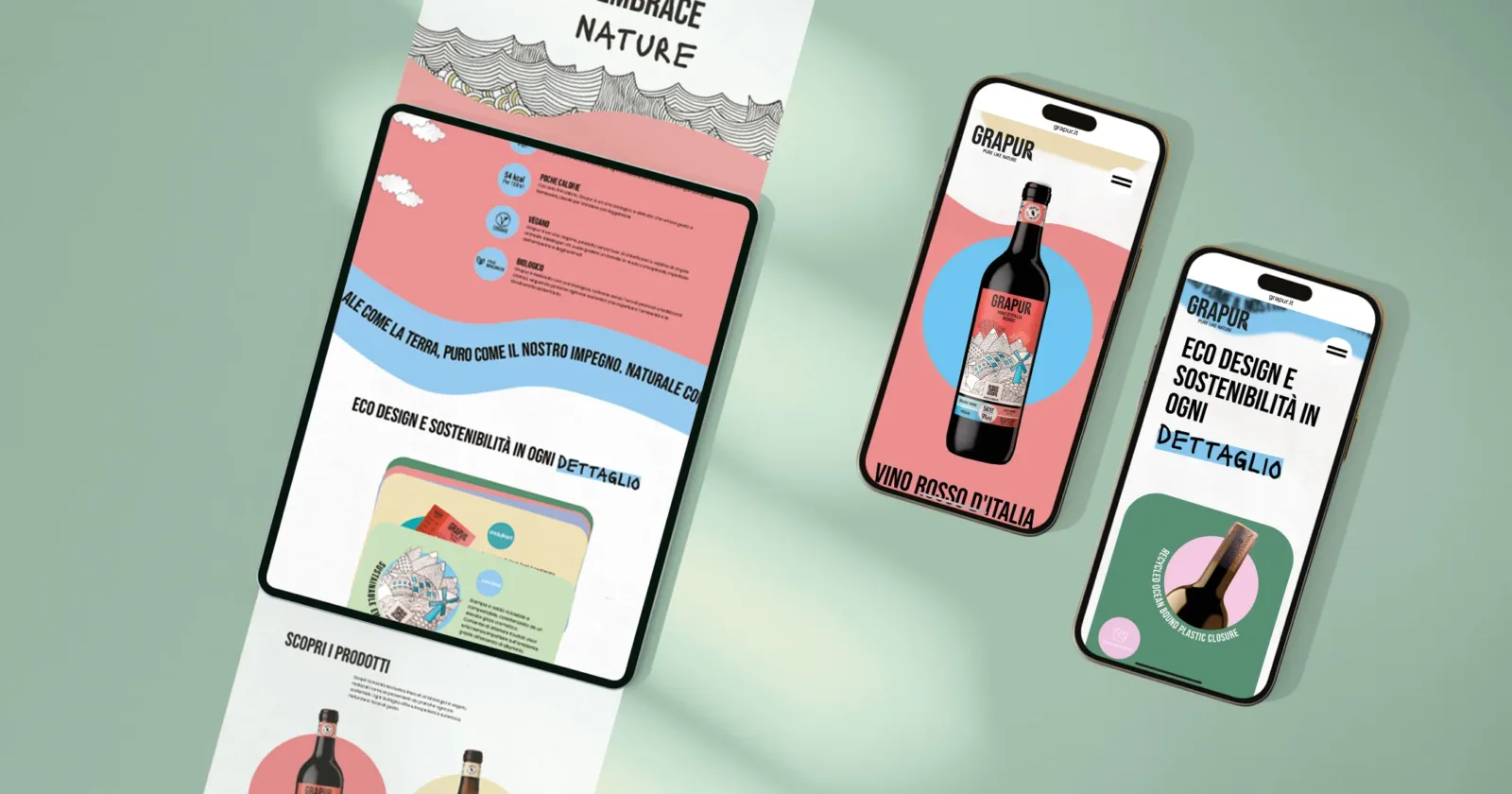 gestione social e progettazione sito web per grapur, marchio low alchol di Mack & Schuhle Italia