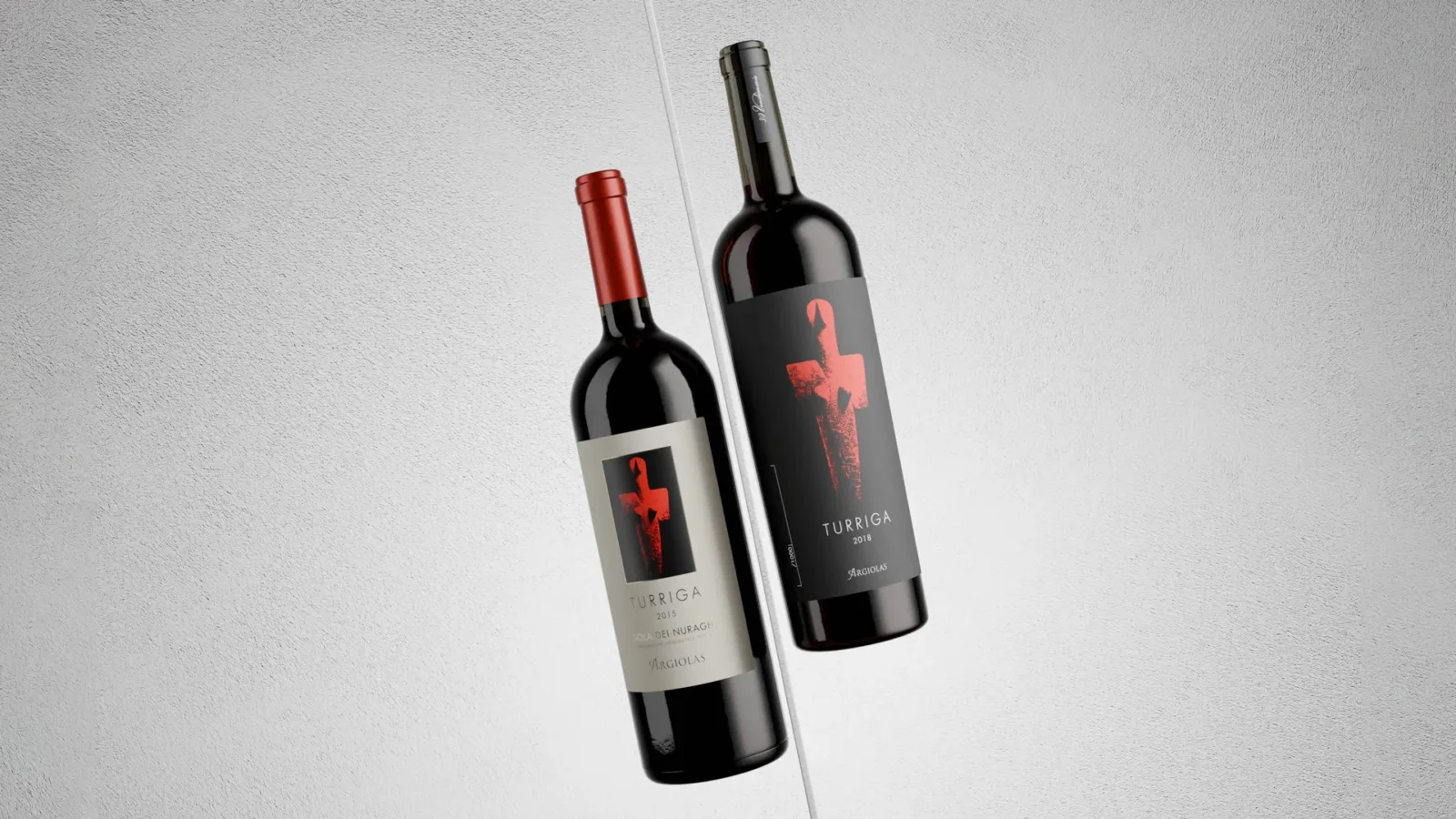 Wine label restyling for Argiolas Turriga: before and after detail