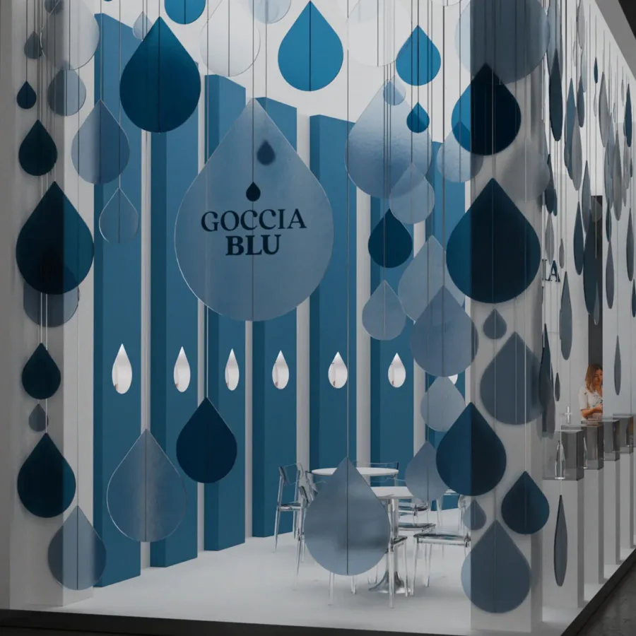 Stand design for Goccia Blu