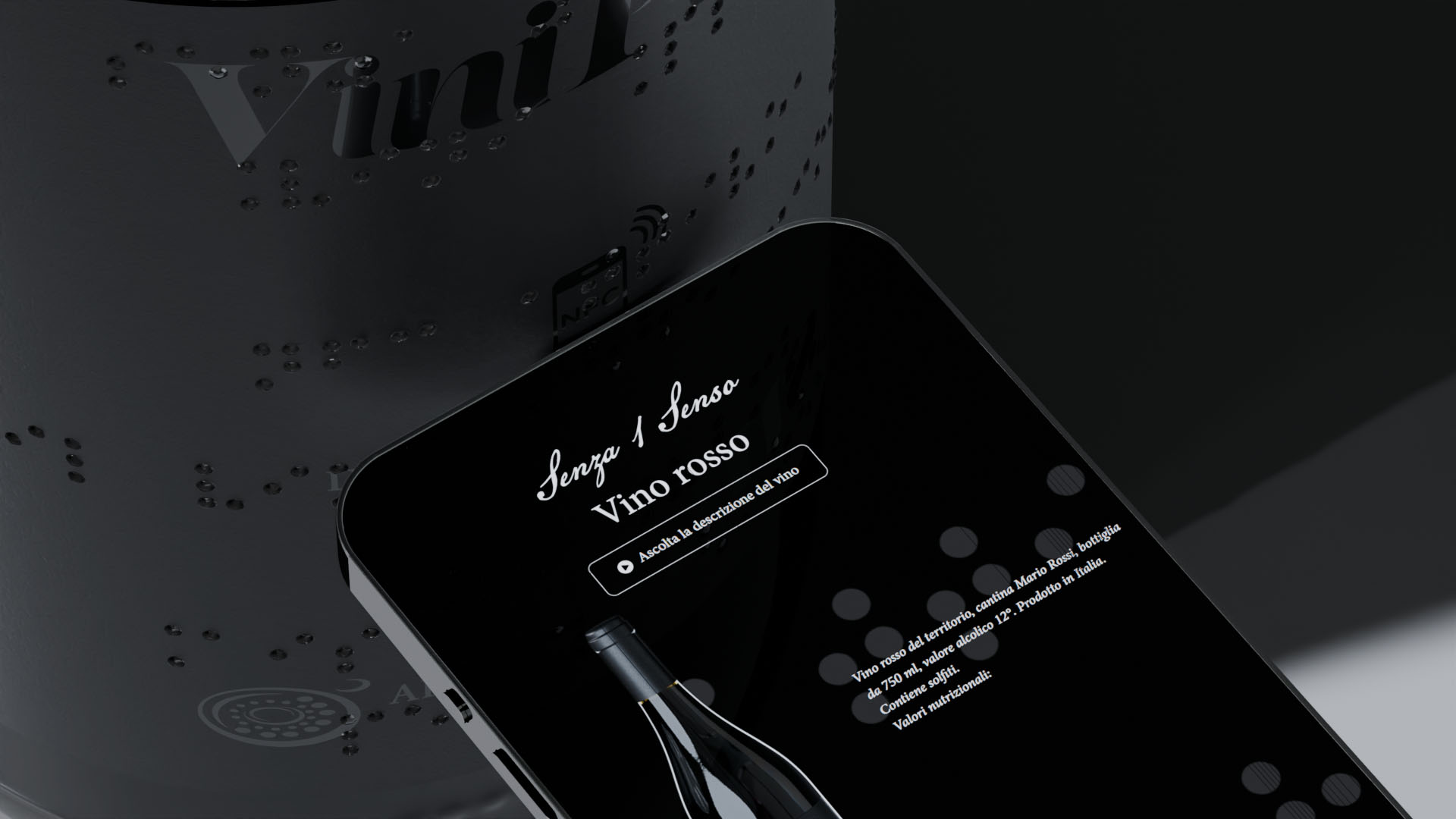 tecnologia NFC applicata a etichetta di vino accessibile