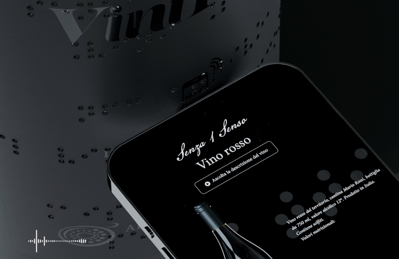 tecnologia NFC applicata a design etichetta di vino