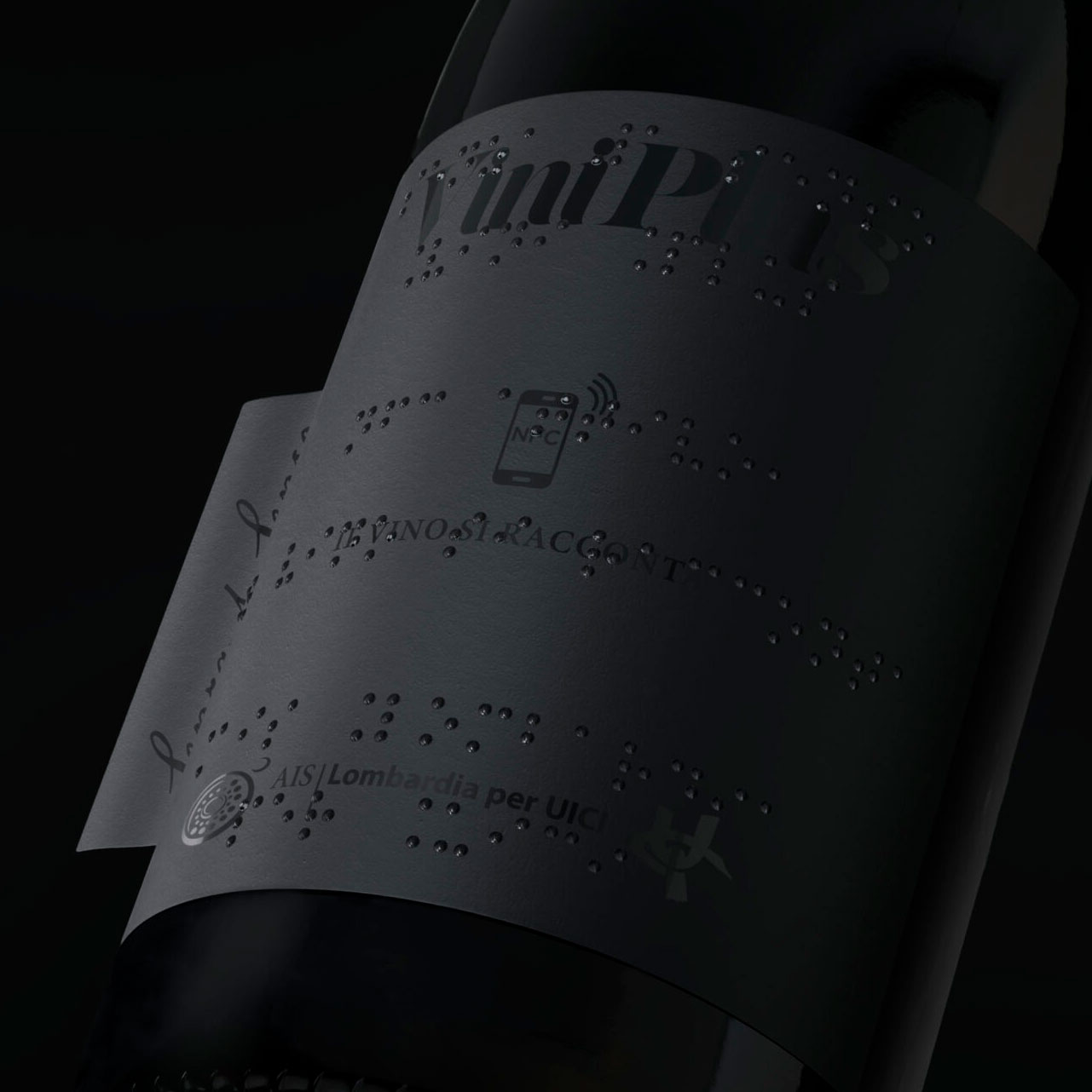 Realizzazione di un'etichetta per vino con rilevo a braille più tecnologia NFC per non vedenti