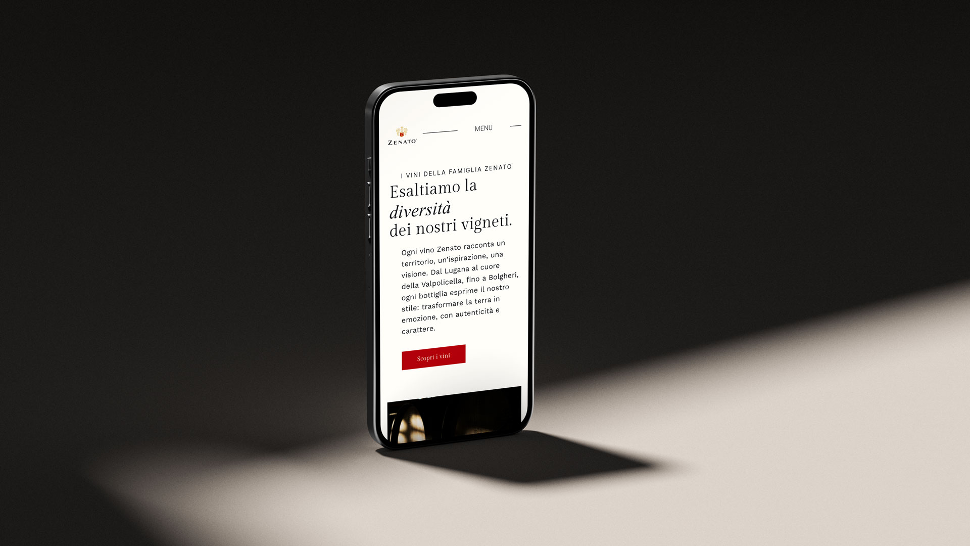 progettazione della pagina visite e degustazioni del nuovo sito web mobile